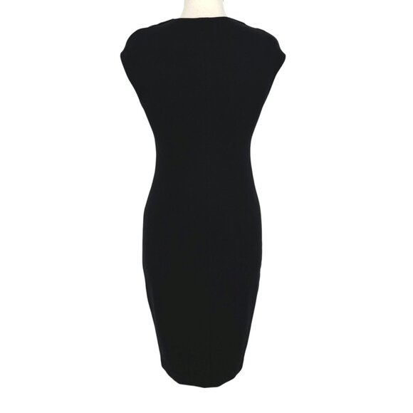Vince Bib V-Neck Sheath Dress Black Size 6 - Picture 8 of 13